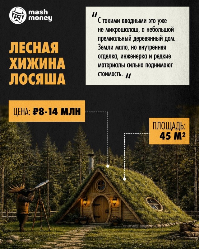 Жить в доме как у Смешарика стоит до 28 млн рублей.