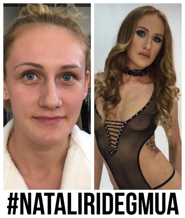 Европейские порноактрисы до и после макияжа