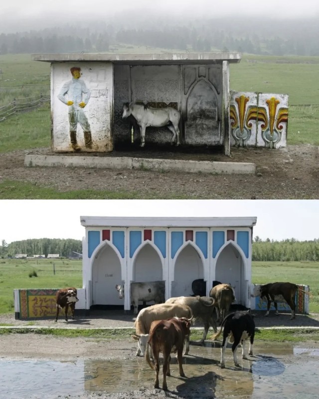 Остановки автобусные СССР. Искусство былое.