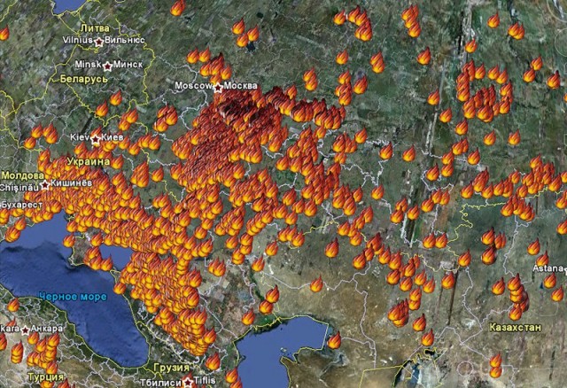 Подробная карта пожаров
