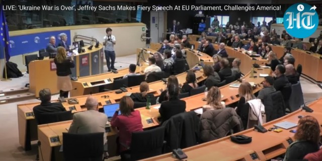 Выступление экономиста Джеффри Сакса в Европарламенте