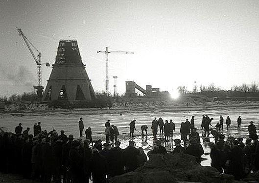 Строительство Останкинской телебашни
