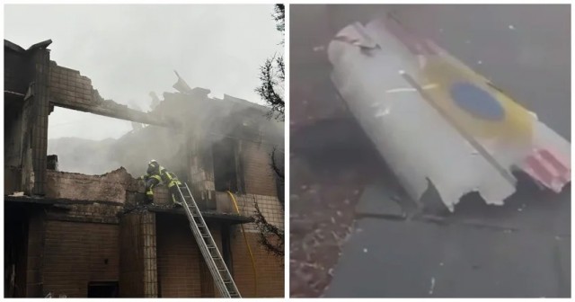 В Броварах под Киевом рядом детским садом упал вертолет.