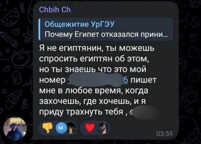 В Екатеринбурге арабские студенты пригрозили побить и изнасиловать других учащихся