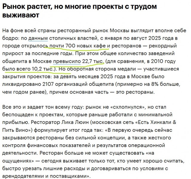 В Москве крупнейшая волна закрытий ресторанов и баров со времён пандемии