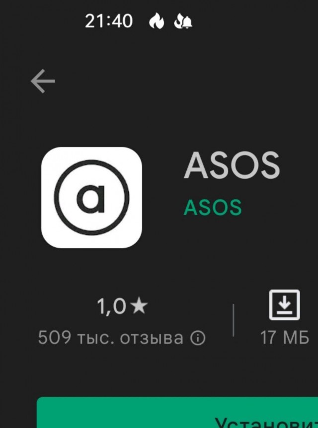 Российские пользователи обрушили рейтинг приложения интернет-магазина ASOS в PlayMarket, посчитав действия компании русофобскими