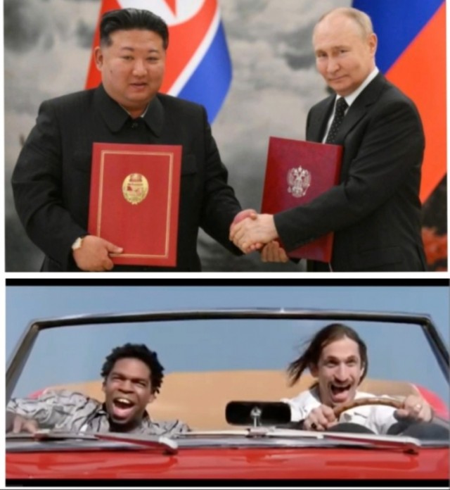 Поездка Путина и Ким Чен Ына на на Аурусе стала мемом в западных соцсетях