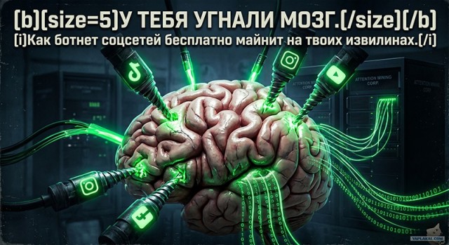 У тебя угнали мозг. Как ботнет соцсетей бесплатно майнит на твоих извилинах.