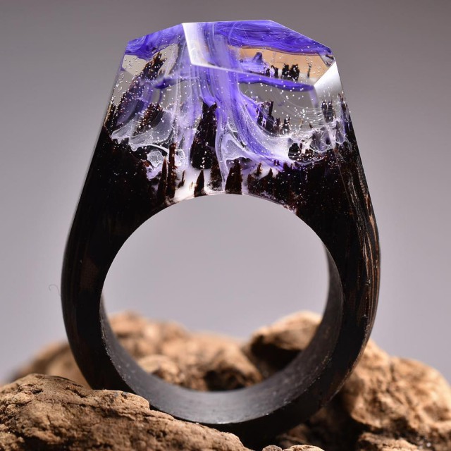 Кольца ручной работы "Темный лес"