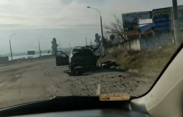 Видео послествий боев на Украине