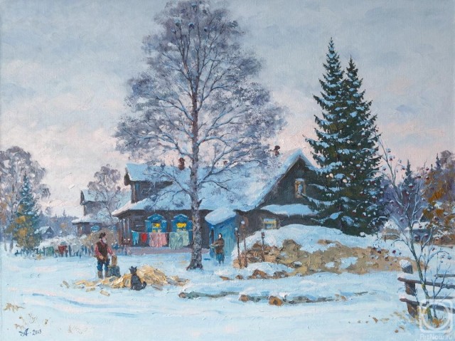 Тишина и холод в деревне