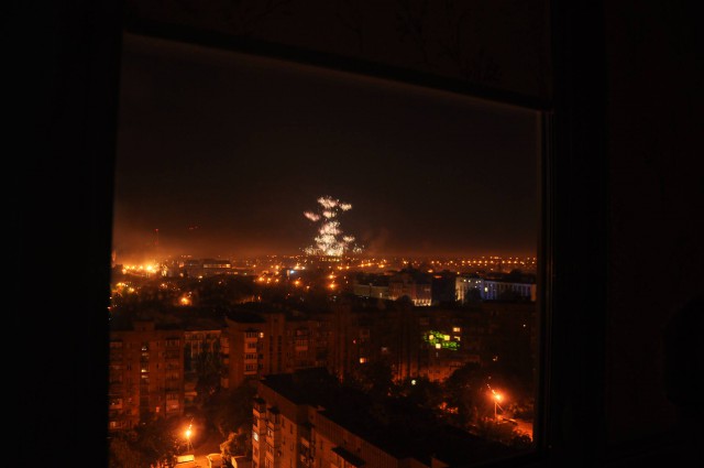 Бомбёжка фосфором в Донецке