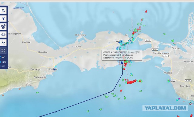 Украинский теплоход вместо Одессы взял курс на Ростов-на-Дону