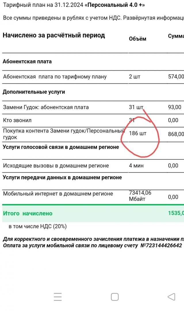 Проверьте личный кабинет Мегафона!!!