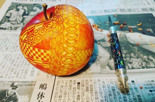 Вырезание по овощам и фруктам от японского мастера