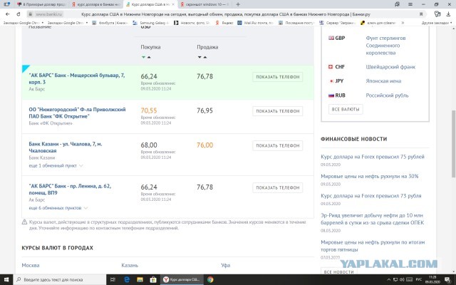 Курс рубля к доллару превысил 70р, к евро 80р