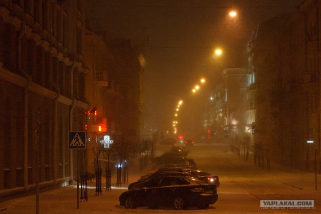 Первая снежная ночь в Минске