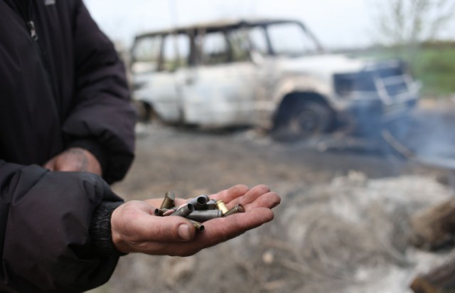 Славянск. 20 апреля. Атака блок-поста