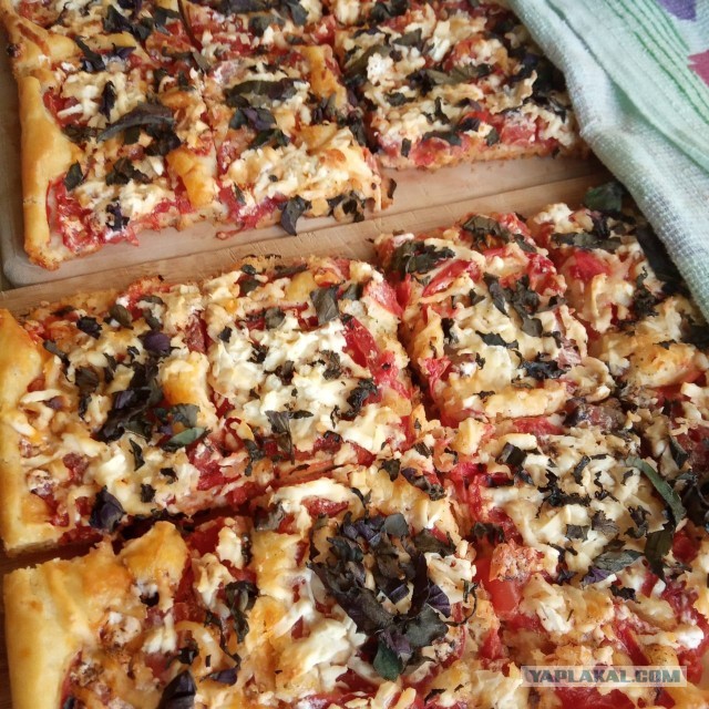 Лепешка, с грибами и сыром.