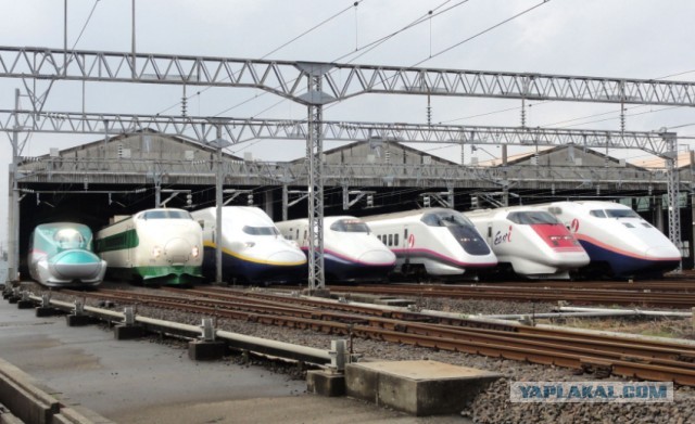 Стыковка скоростных поездов в Японии