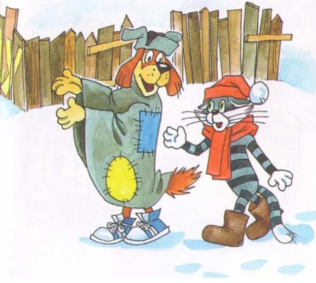 Зима в простоквашино на английском. Матроскин картинки. На зиму кот матроскин с шариком. Простоквашино матроскин. Простоквашино кот.