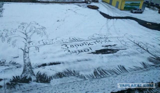 Это тот самый дворник Максим Печенкин, который создает снежные картины на стадионе в ЖК «Седьмое небо» в Нижнем Новгороде