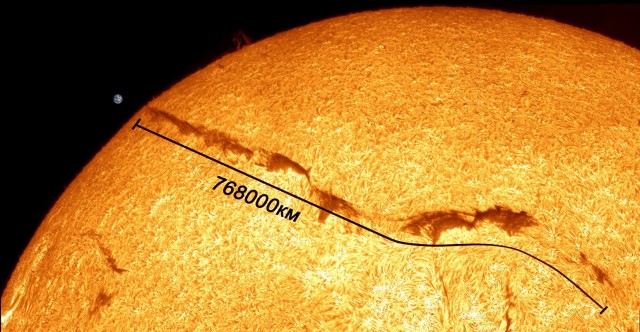 Новосибирский фотограф запечатлел протуберанец, равный по диаметру 60 планетам Земля