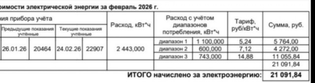 Квитанция за свет