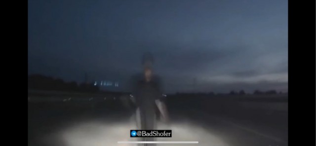Неожиданный "Пешеход" на дороге