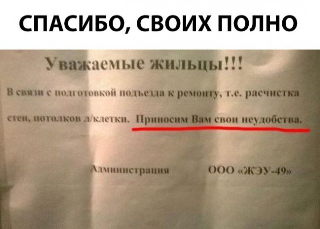 Прикольные надписи и объявления