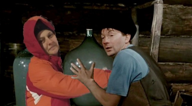 Фотожаба: Девушка и снеговик