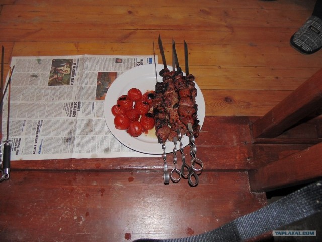 Дача, грибы, мясо, овощи.