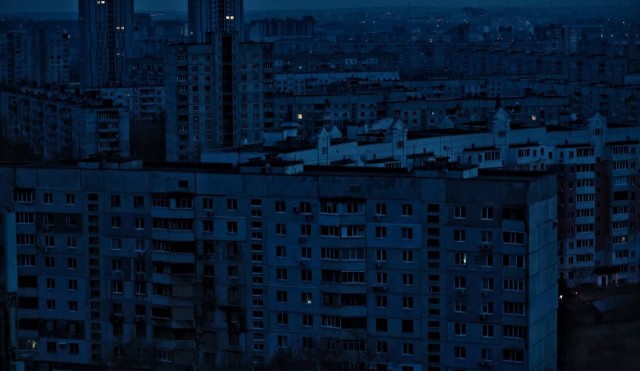 Харьков практически в полной темноте