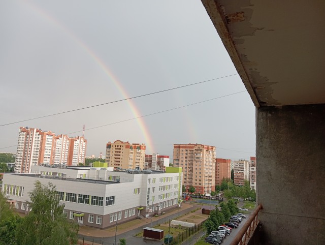 Закат после грозы в Москве