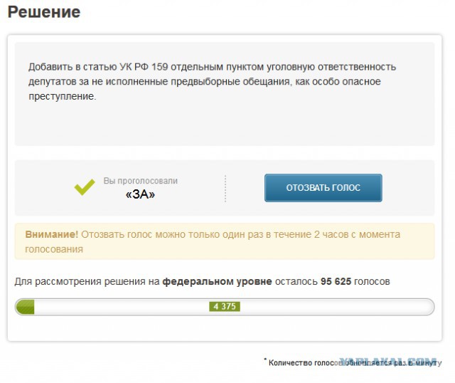 Россиянин создал петицию с требованием ввести уголовное наказание для депутатов, которые не выполняют свои предвыборные обещания