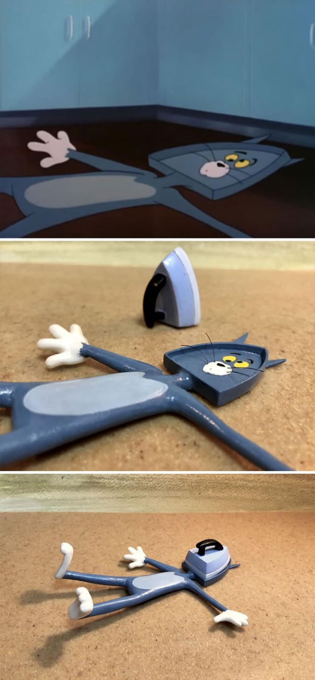 Скульптор воплощает веселые моменты Том и Джери в 3D