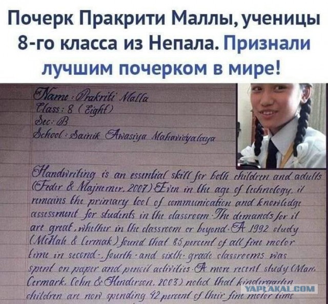 Надо вернуть урок чистописания. В начальные классы