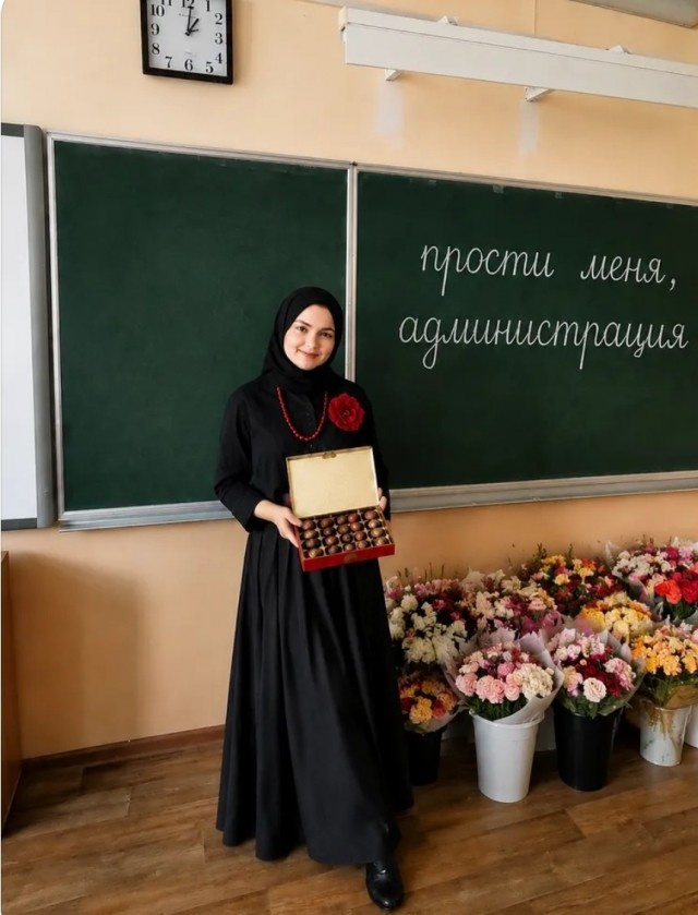 Учительница попросила  отредактировать фотографию