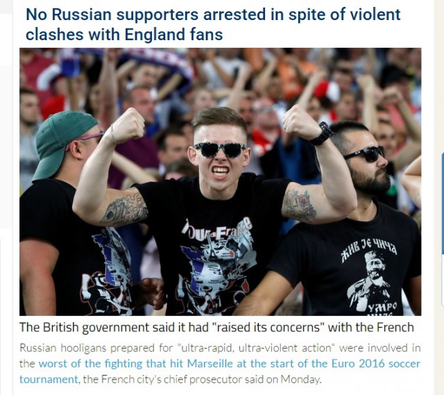 Daily Mail: Российские болельщики атаковали английских фанов в Лилле, игнорируя предупреждения УЕФА