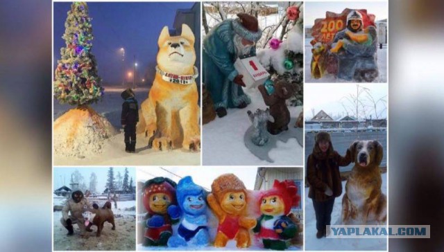 В Якутии из снега слепили советскую открытку