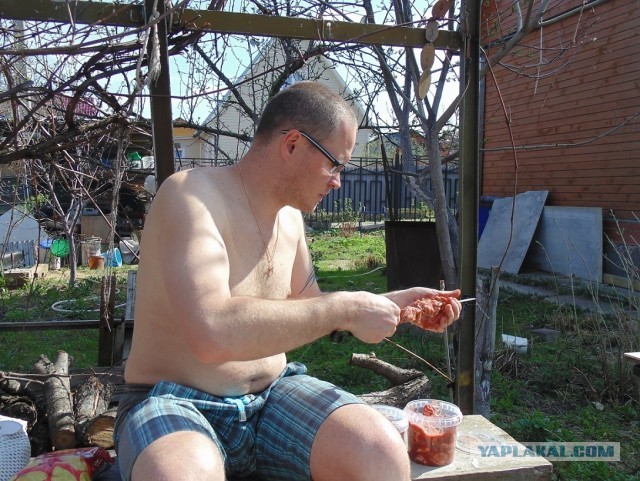 Дача, грибы, мясо, овощи.