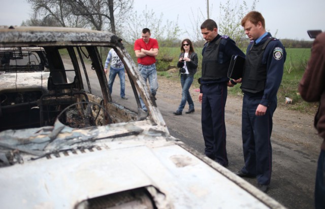 Славянск. 20 апреля. Атака блок-поста