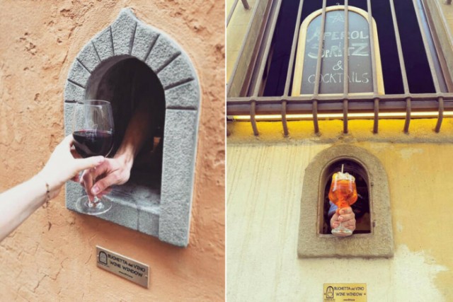 В Тоскане возродили чумную традицию. Теперь бары и рестораны продают напитки через средневековые «винные окна»