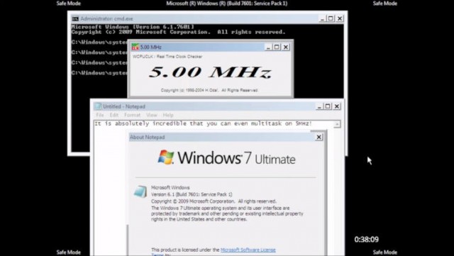 Windows 7 смогли запустить на эквиваленте компьютера 1981 года с 5-МГц процессором и 128 МБ ОЗУ