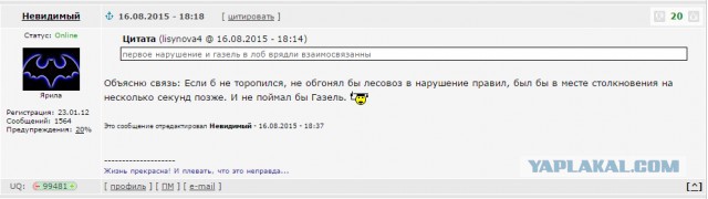 Нарушал, ехал и вдруг ГАЗель в лоб!