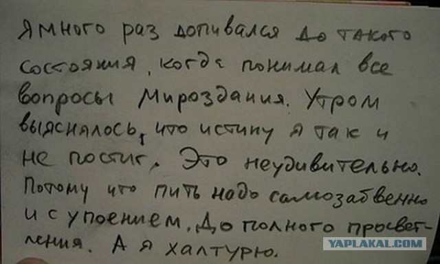 Пишу вам, други моя, с неимоверно лютого бодуна