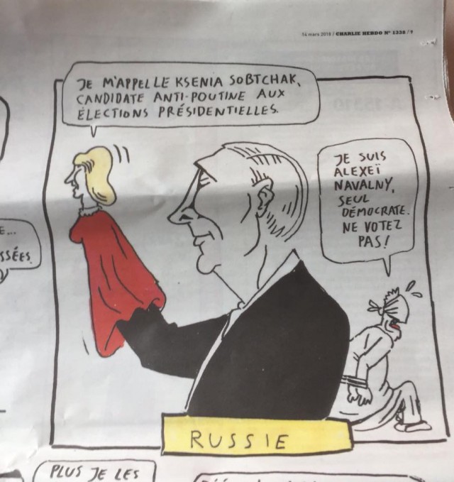 Charlie Hebdo опубликовал карикатуру на президентские выборы в России