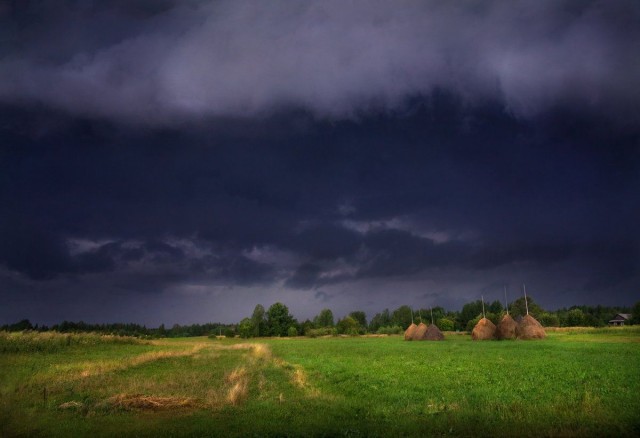 Перед грозой в деревне