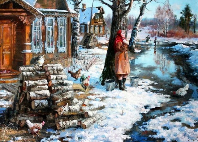 Приход весны в деревню
