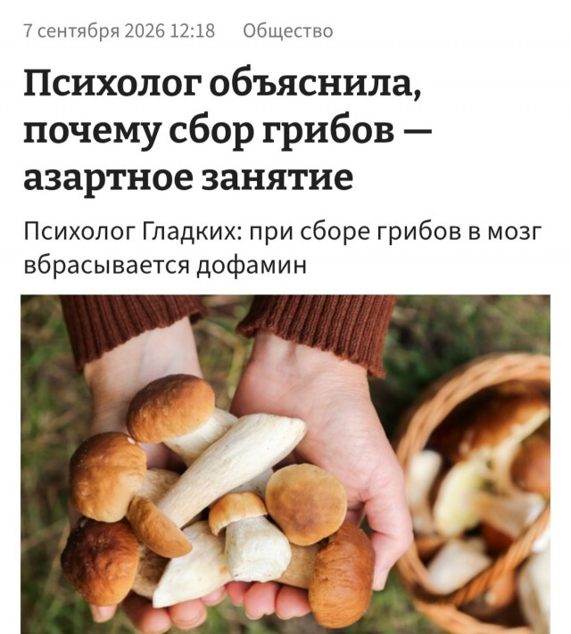 Грибники — латентные лудоманы, заявили психологи